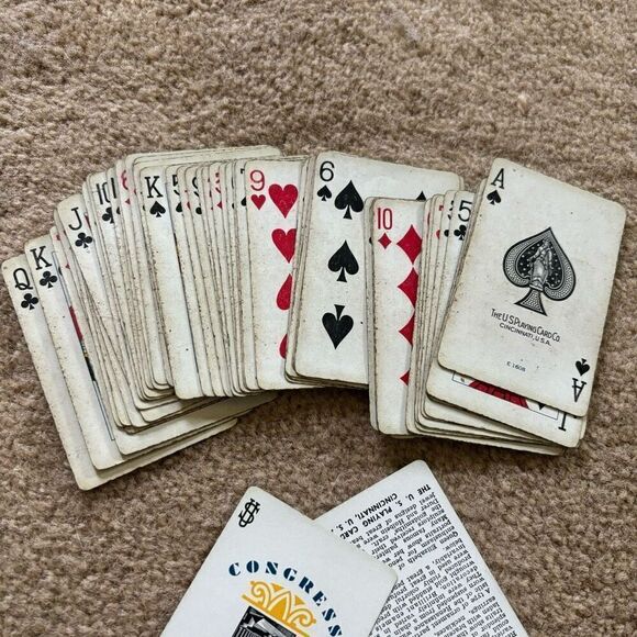 2 Decks Congress Playing Cards Cel-U-Tone Finish - Picture 3 of 8